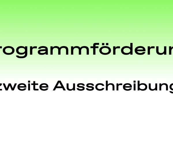 Programmförderung - Bewerben bis 14. Dezember